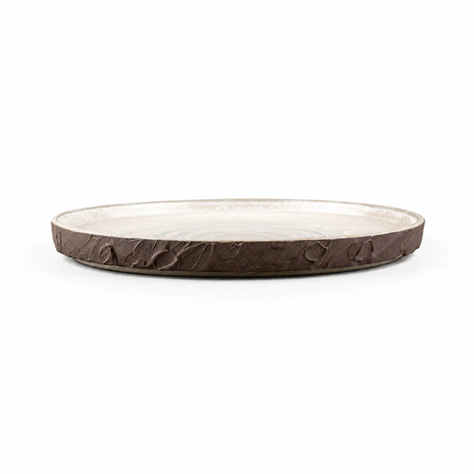 Handmade Matte White Stoneware Dinner Plate Set