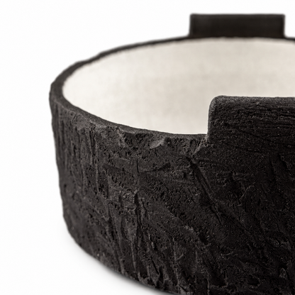 Handmade Black & White Stoneware Bowl Set
