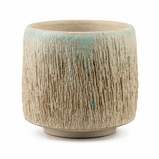 Handmade Aqua Glazed Stoneware Mug Set