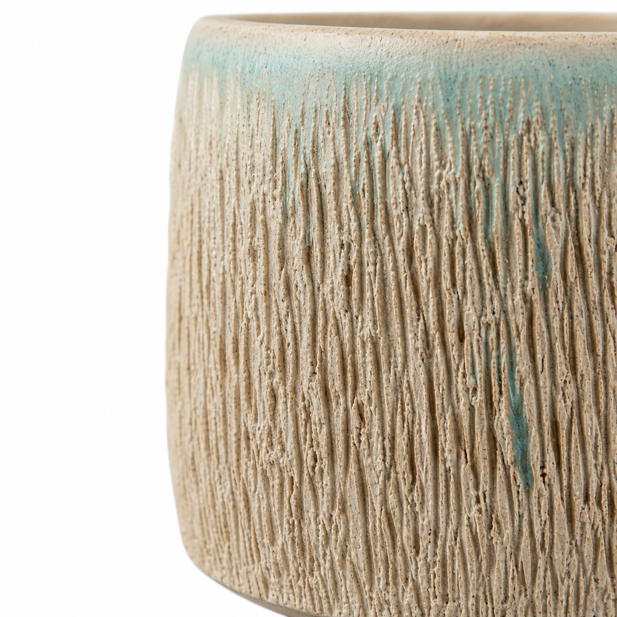 Handmade Aqua Glazed Stoneware Mug Set