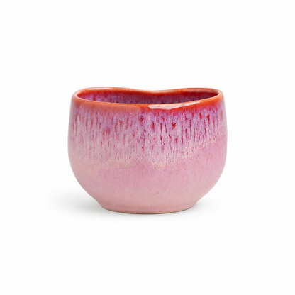 Handmade Pink Heart-Shaped Stoneware Cup Set