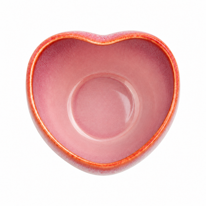 Handmade Pink Heart-Shaped Stoneware Cup Set