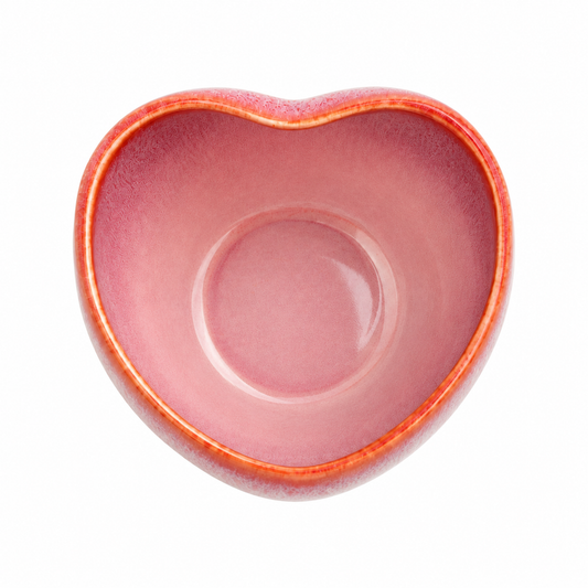 Handmade Pink Heart-Shaped Stoneware Cup Set