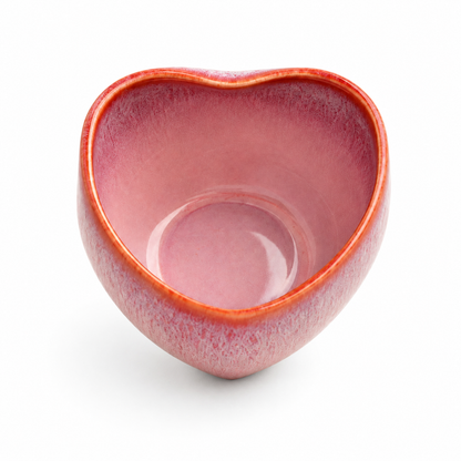 Handmade Pink Heart-Shaped Stoneware Cup Set