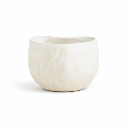 Handmade Matte White Cream Stoneware Cup Set