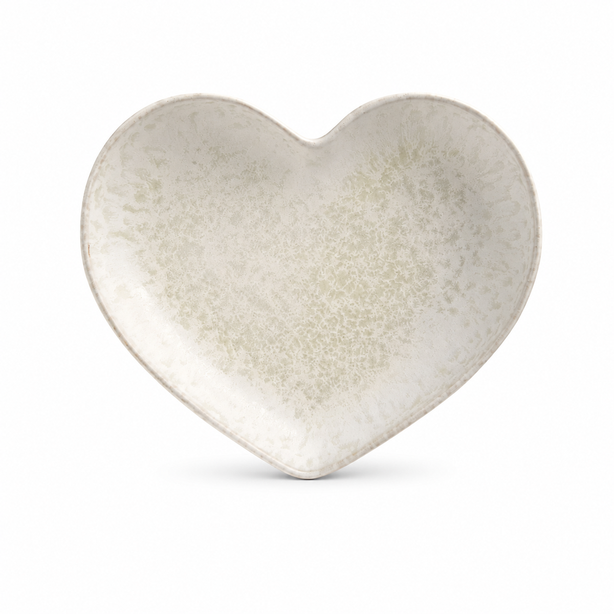 Handmade Matte White Cream Heart-Shaped Deep Plate Set