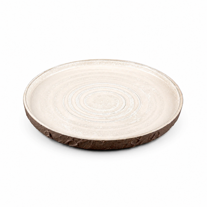 Handmade Matte White Stoneware Dinner Plate Set