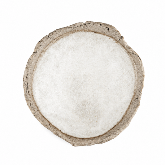 Handmade Matte White Stoneware Sushi Plate Set