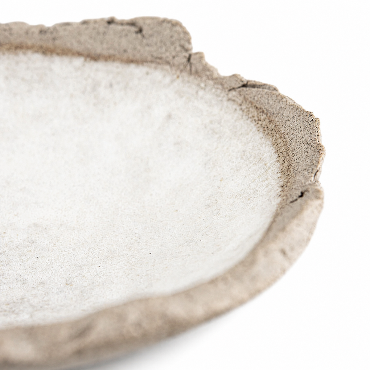 Handmade Matte White Stoneware Sushi Plate Set