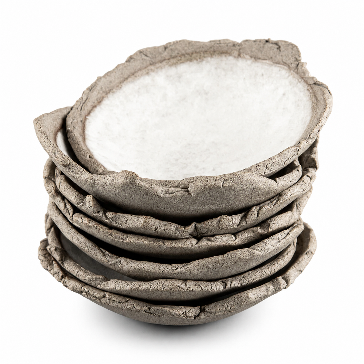 Handmade Matte White Stoneware Sushi Plate Set