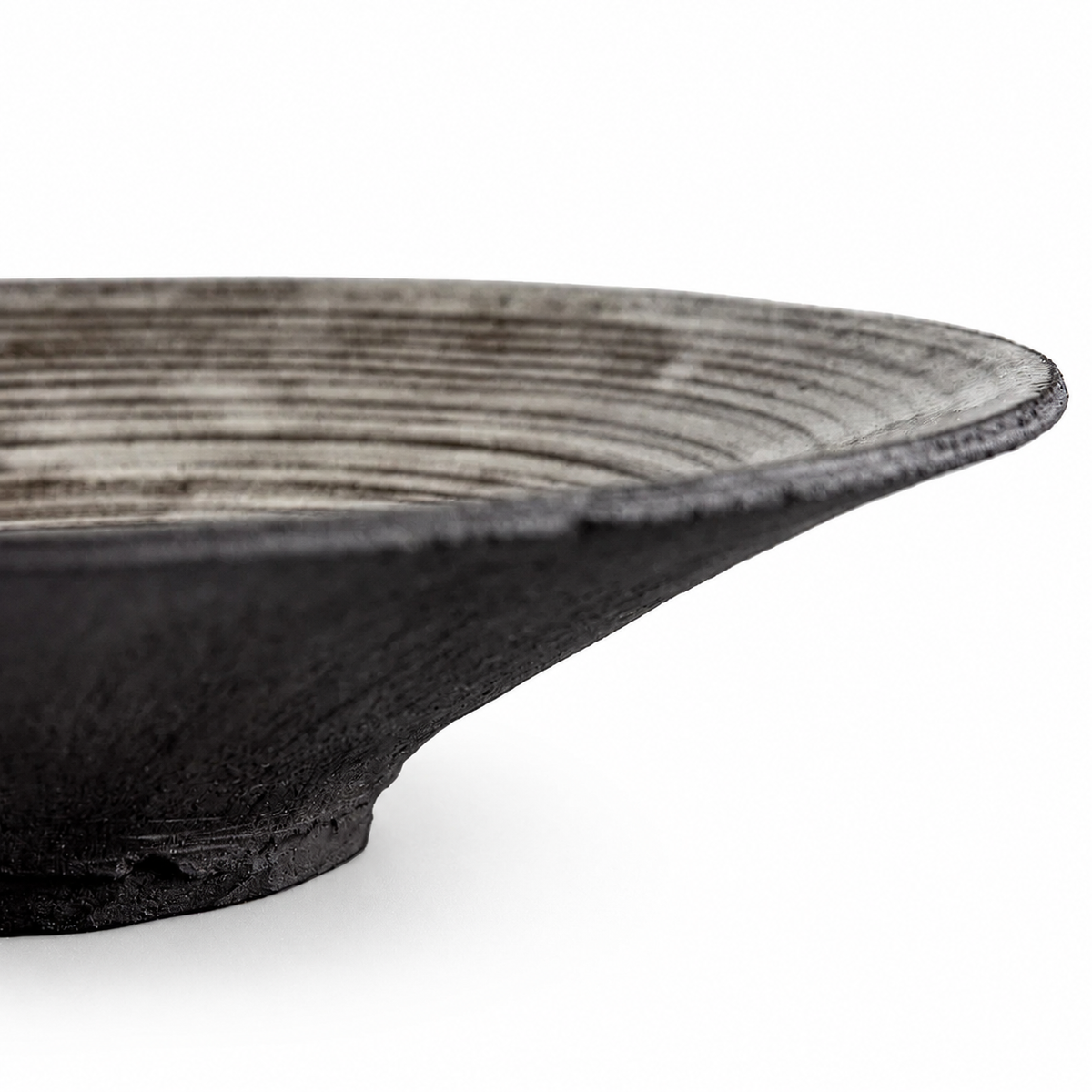 Handmade Glossy Gray Stoneware Dinner Plate Set