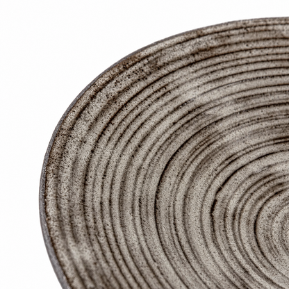 Handmade Glossy Gray Stoneware Dinner Plate Set
