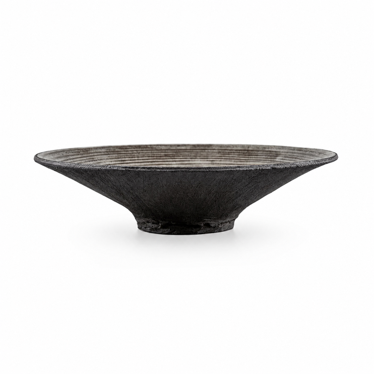 Handmade Glossy Gray Stoneware Dinner Plate Set