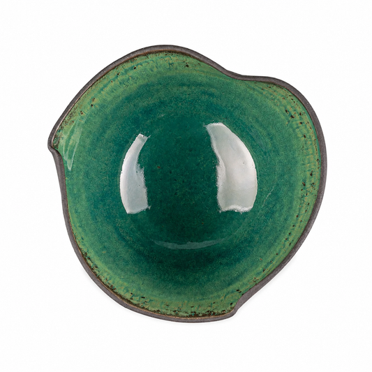 Handmade Glossy Green Stoneware Bowl Set